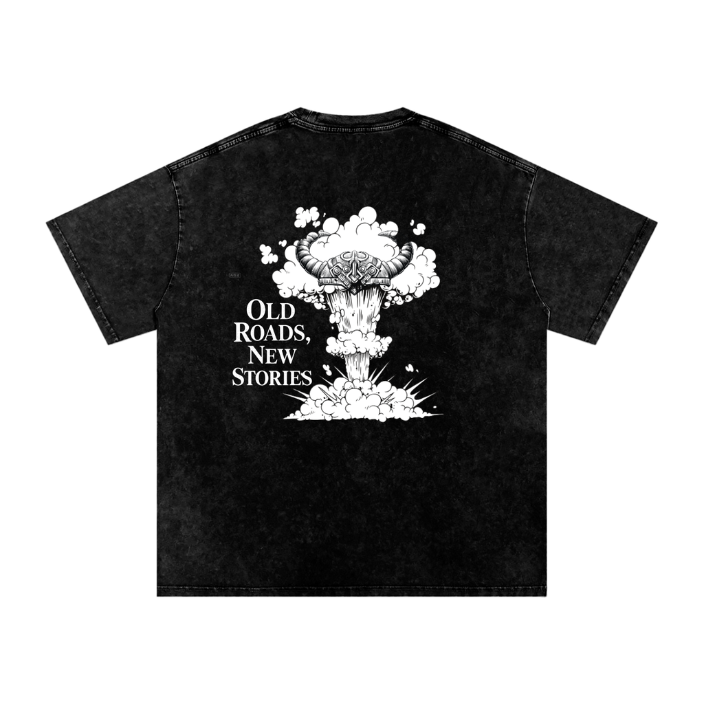 Snow Washed Oversized Cotton T-Shirt